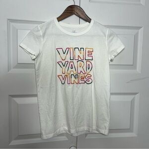 Vineyard Vines Kids Tee Large White Graphic Logo T-Shirt Short Sleeve